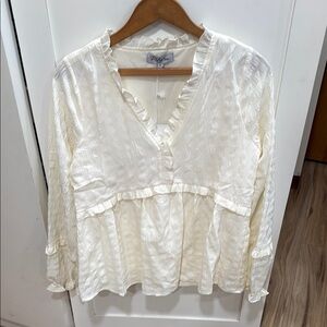 Elegant Cream Ruffled Women's Top